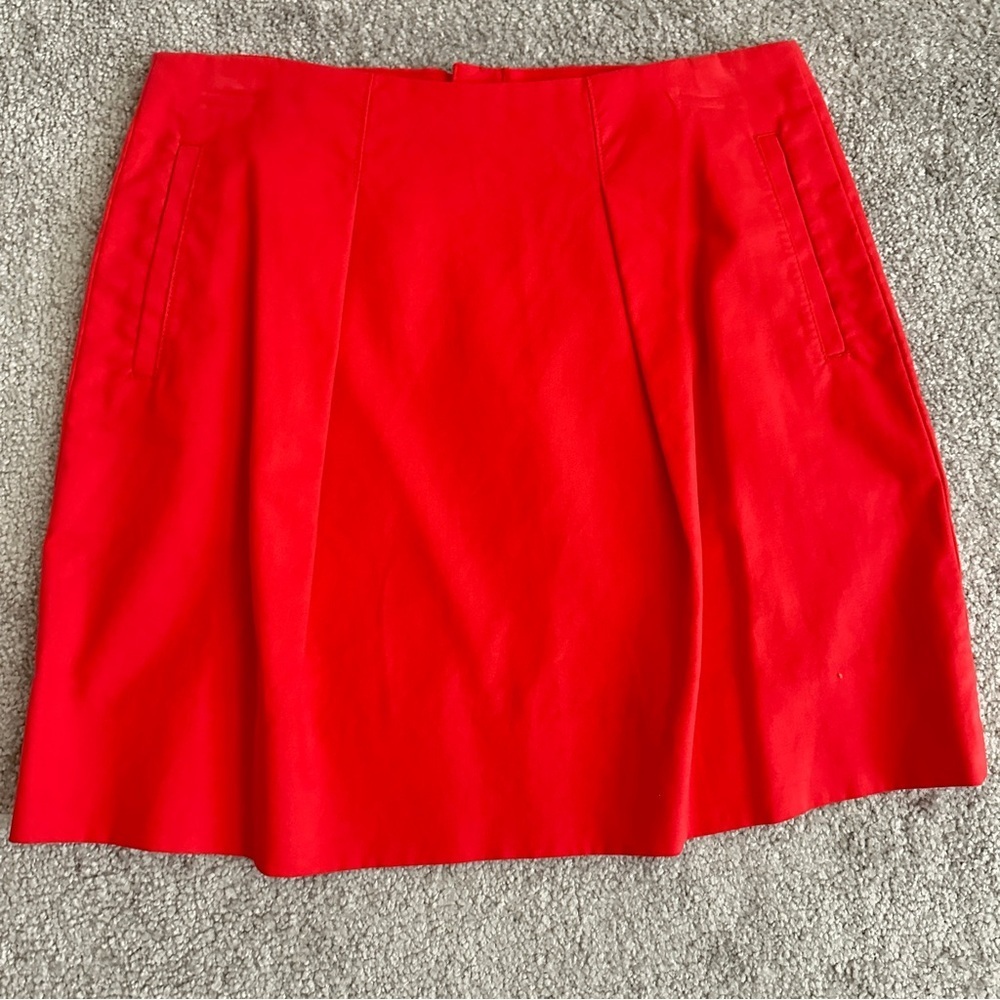 👉 J Crew  Cotton Mini Skirt – Size 4, 2 Pockets, Back Zip, 17” Long
